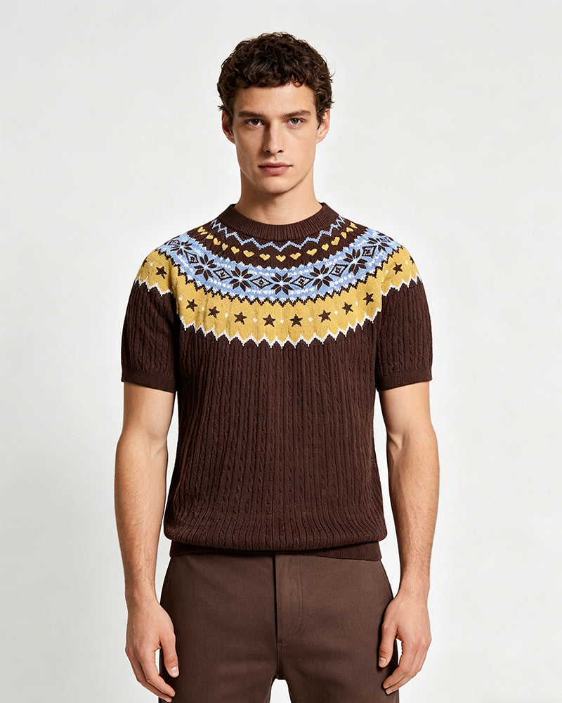 Retro knit short sleeve