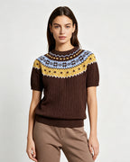 Retro knit short sleeve