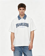 American retro lapel zipper short sleeves