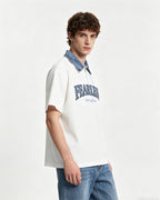 American retro lapel zipper short sleeves
