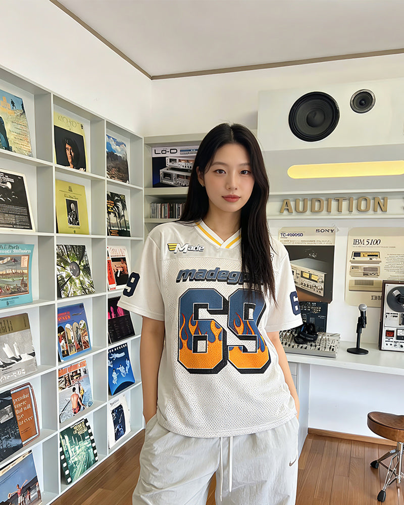 Retro loose short sleeves