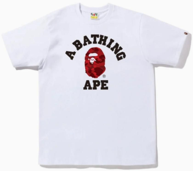 BAPE Fire Camo College Tee White Hover Image