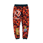 BAPE Orange Camo Shark Sweatpants – Graphic Streetwear Joggers