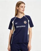 Color-blocked sporty short-sleeved top (women's)