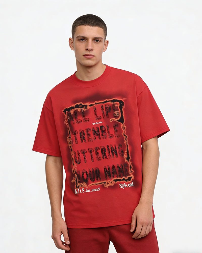 Retro letter short sleeves