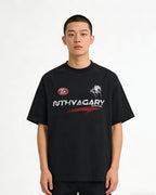 Washed letter short sleeves