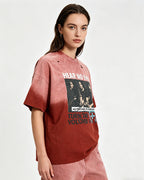 Distressed vintage short-sleeve