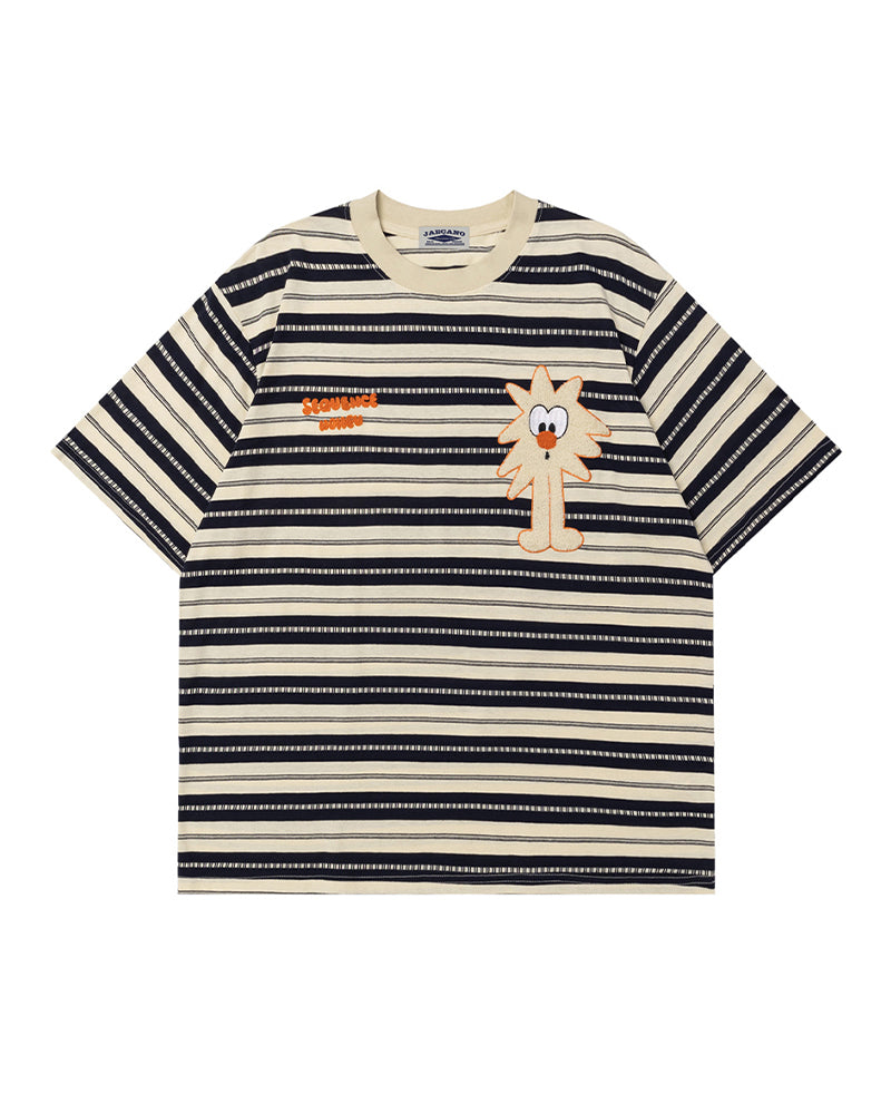 Retro cartoon striped short sleeves