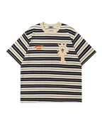 Retro cartoon striped short sleeves