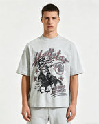 Retro distressed short-sleeved shirt