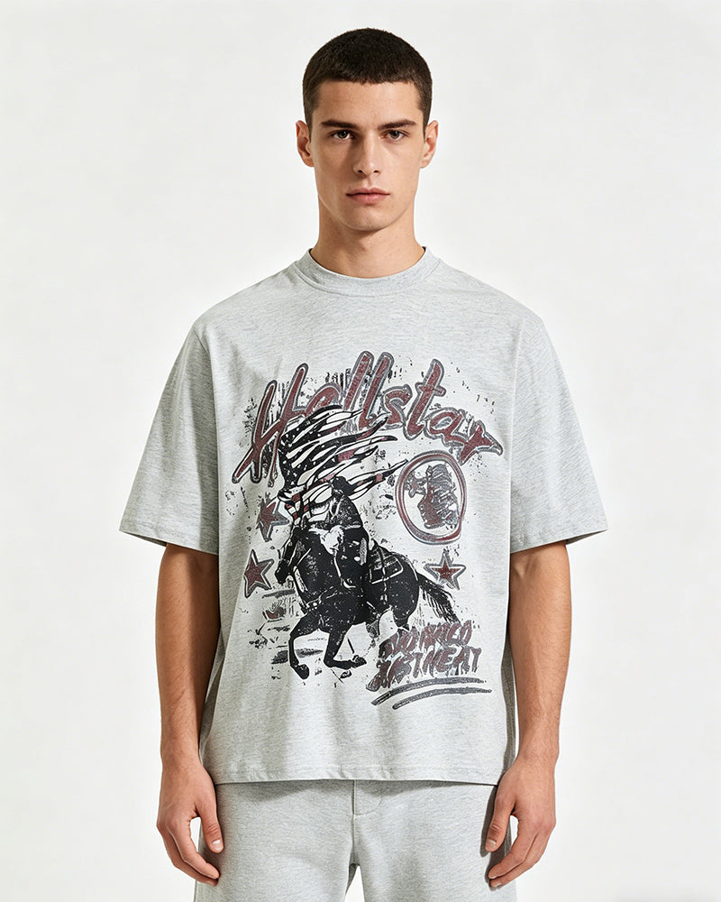 Retro distressed short-sleeved shirt
