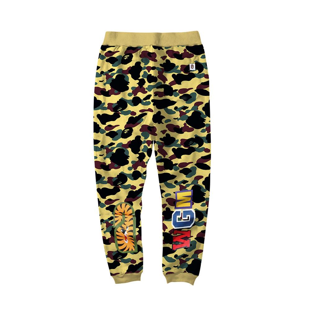 BAPE Yellow Camo Shark Sweatpants – Classic Streetwear Joggers