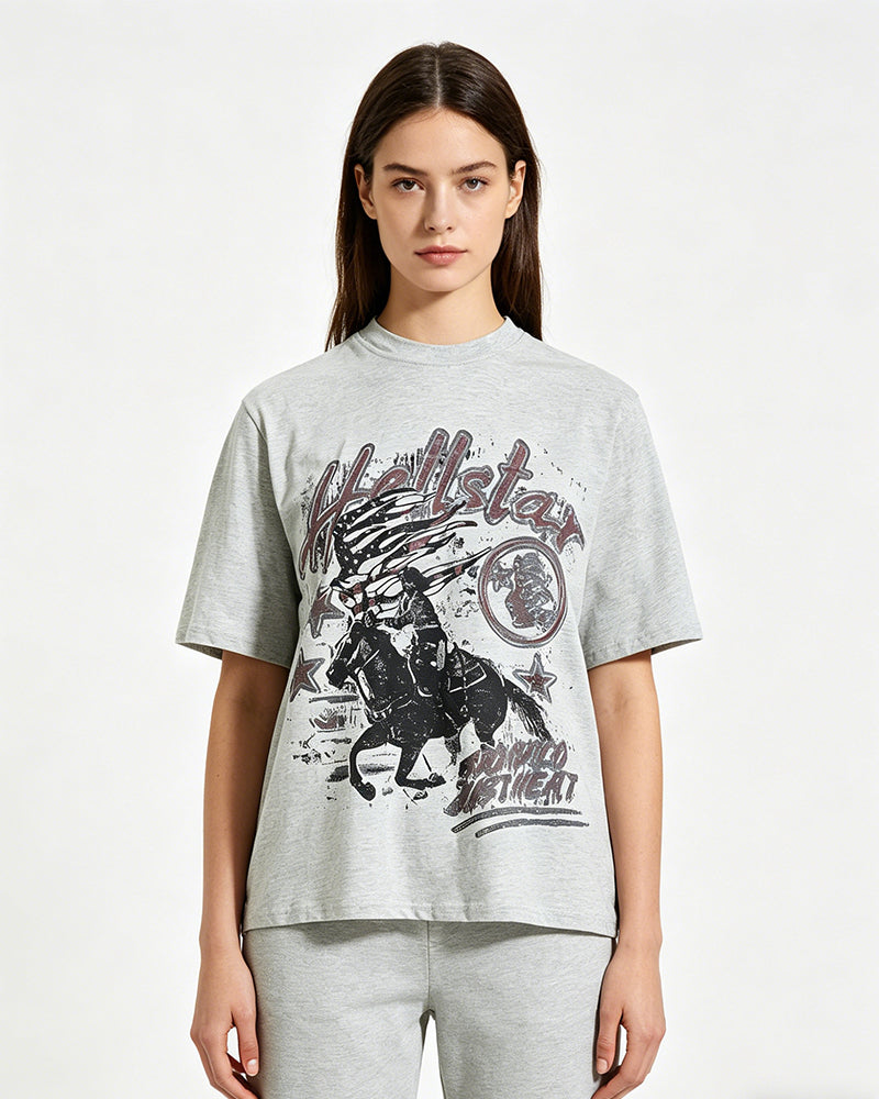Retro distressed short-sleeved shirt