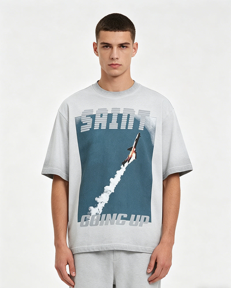 Contrast print short sleeves