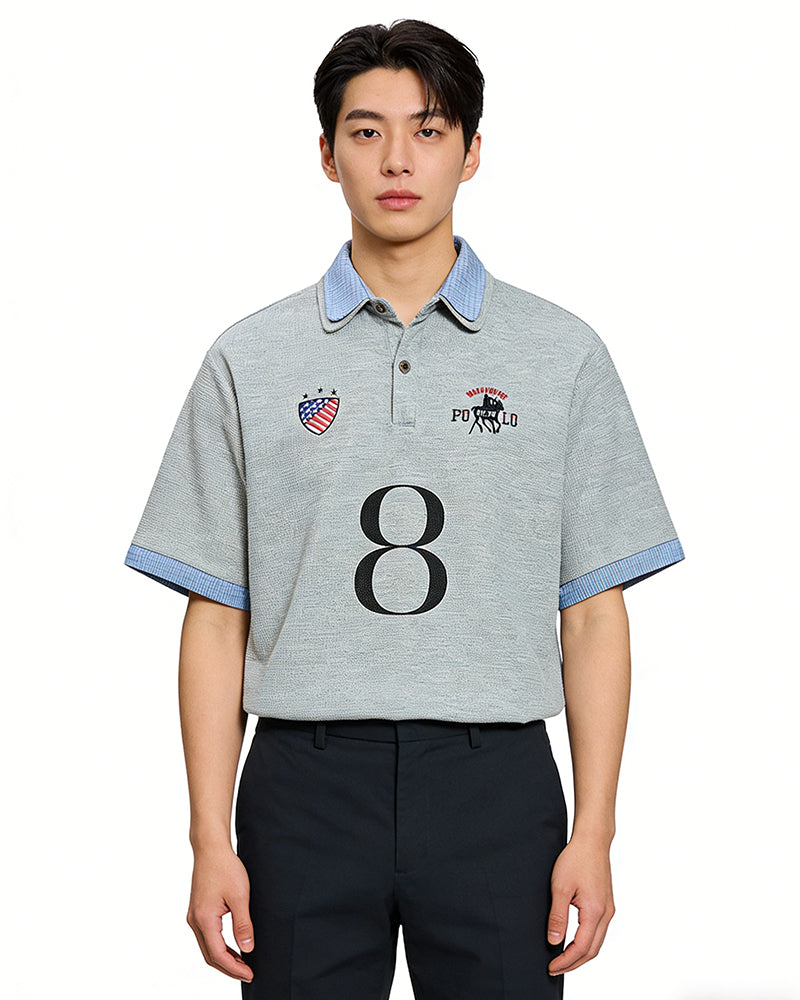 Embroidered Colorblock Short Sleeve T-Shirt