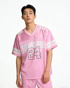 Spliced printed short sleeves