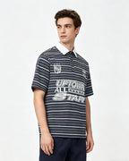 Retro striped short-sleeved shirt