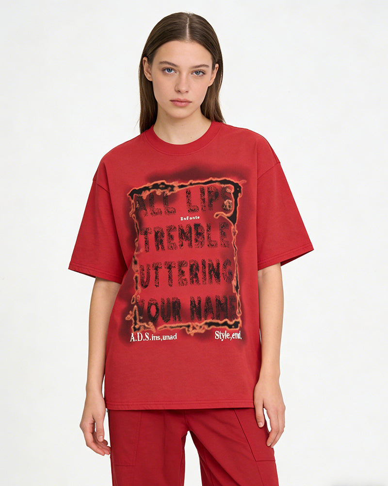 Retro letter short sleeves