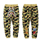 BAPE Yellow Camo Shark Sweatpants – Classic Streetwear Joggers