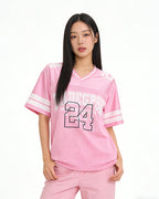 Spliced printed short sleeves