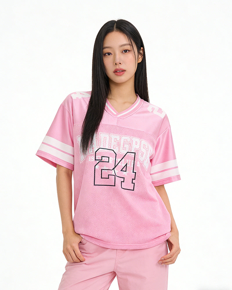 Spliced printed short sleeves