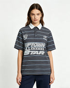Retro striped short-sleeved shirt