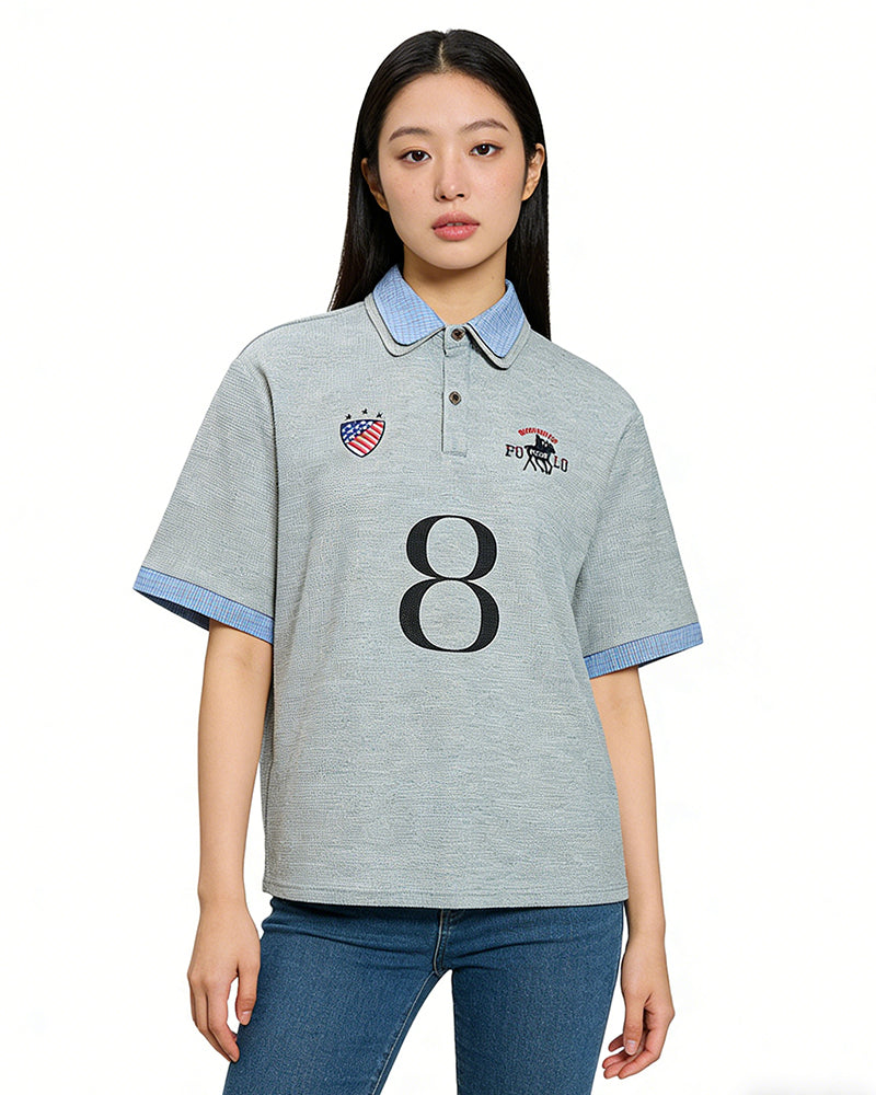 Embroidered Colorblock Short Sleeve T-Shirt