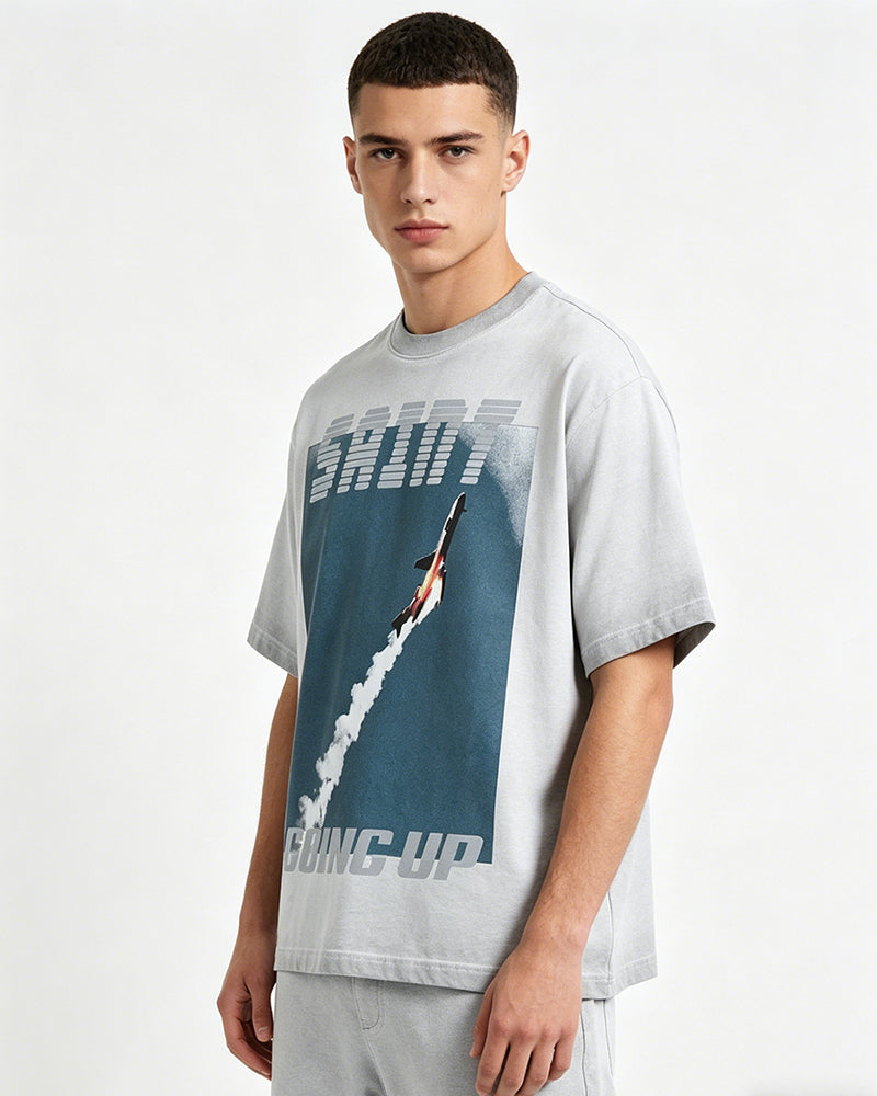 Contrast print short sleeves