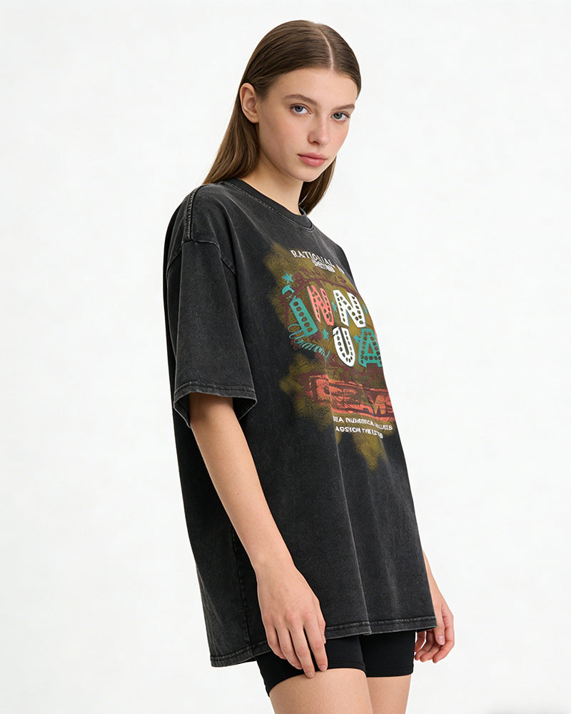 Retro casual short sleeves