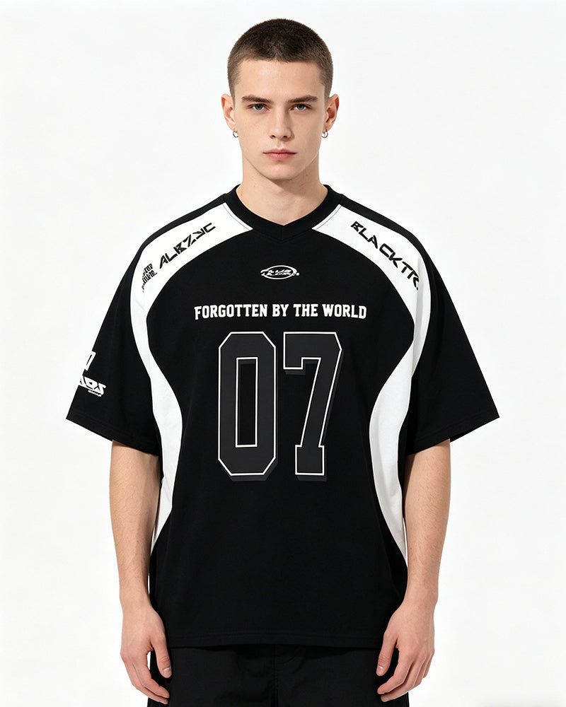 Sports style patchwork short sleeves