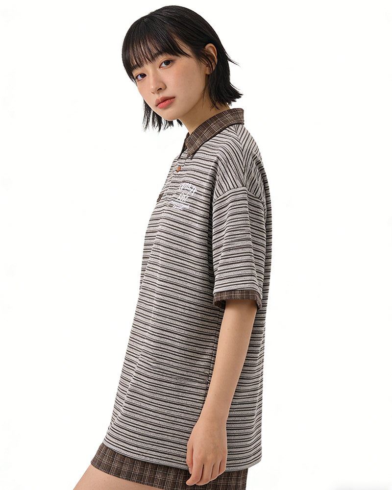 Striped short sleeves