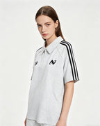 Loose lapel short-sleeved