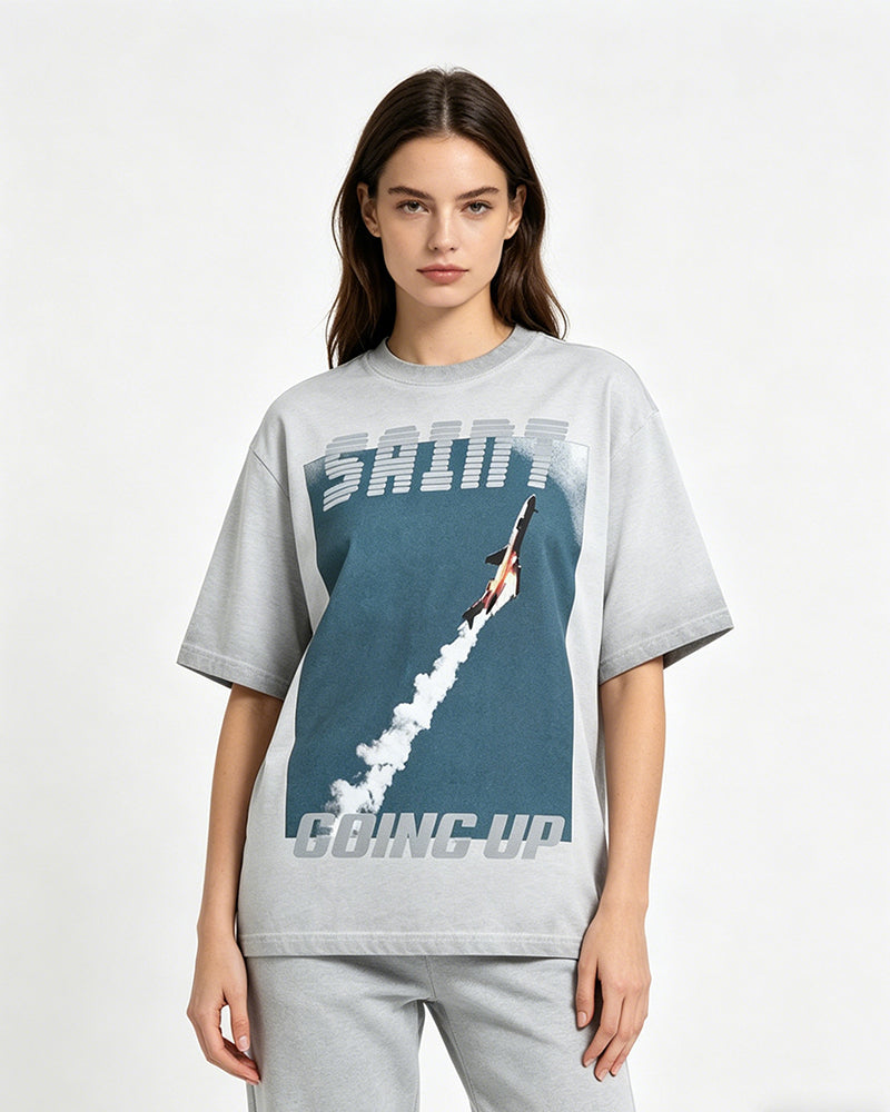 Contrast print short sleeves