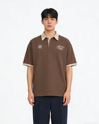 Retro plaid patchwork short-sleeved shirt