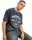 Distressed striped short-sleeved shirt