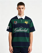 Embroidered Stripe Polo Shirt