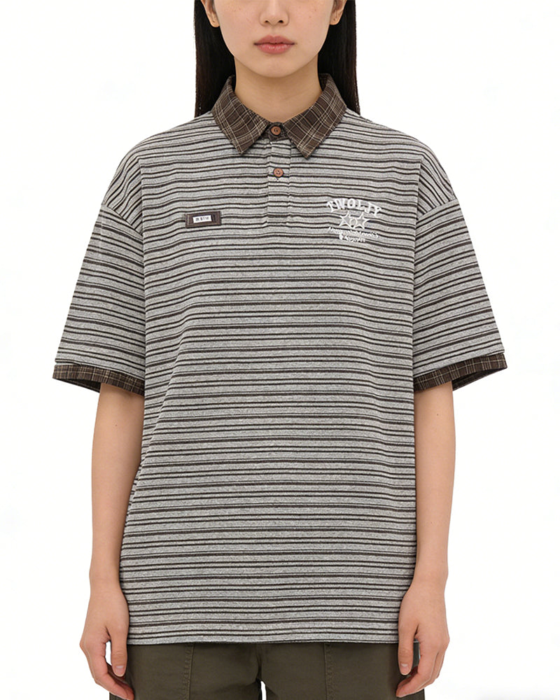 Striped short sleeves