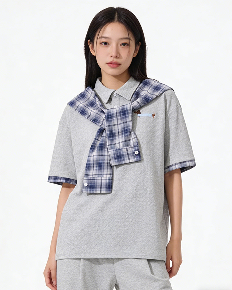 Dachshund Embroidered Short-Sleeve T-shirt