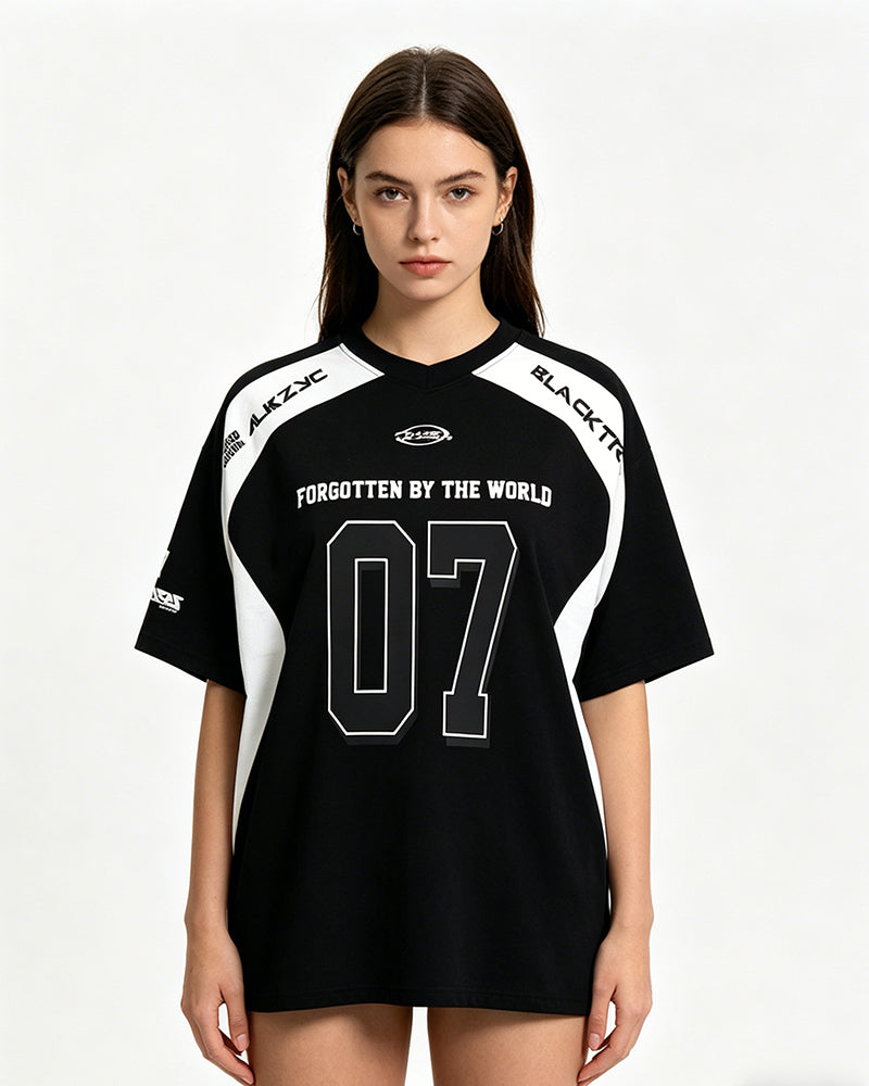 Sports style patchwork short sleeves