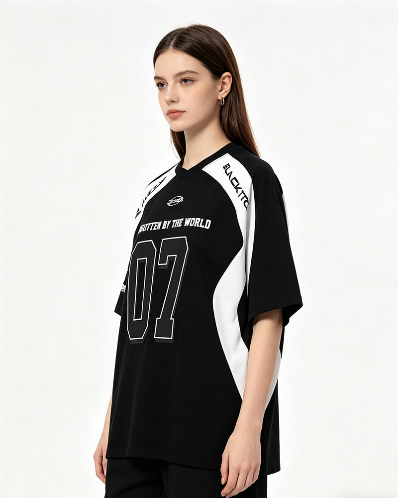 Sports style patchwork short sleeves