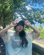 American retro raglan short sleeves