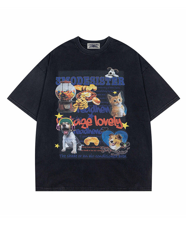 Retro fun print short sleeves Hover Image