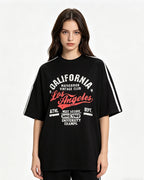Contrast color letter print short sleeves