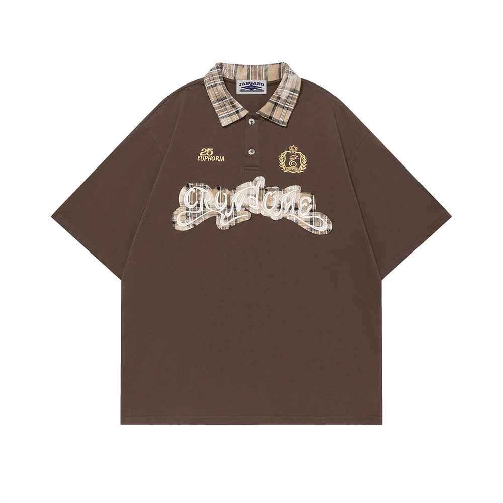 Applique letter short sleeves