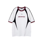 Contrast color letter short sleeves