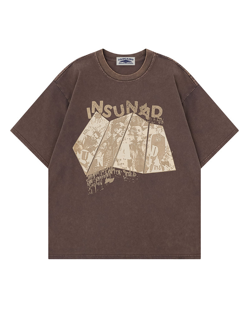 Collage Distressed Short-Sleeved T-shirt