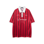 Retro contrast striped short sleeves