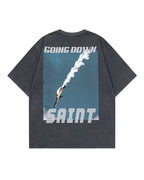 Contrast print short sleeves