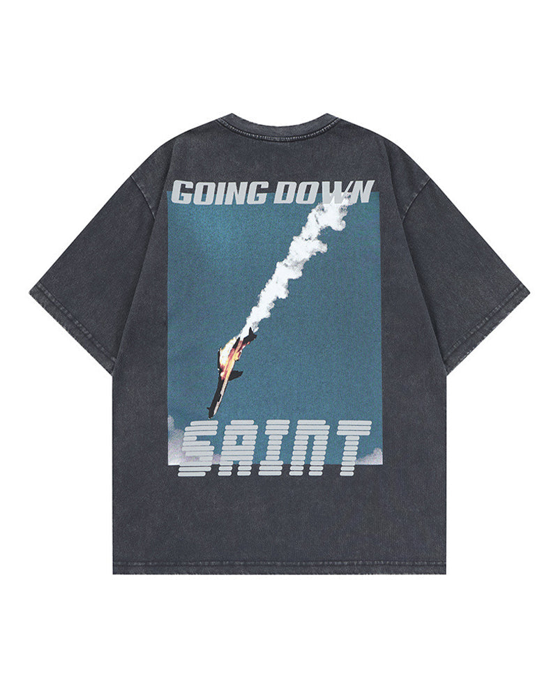 Contrast print short sleeves