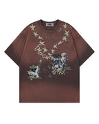 Distressed casual short-sleeved shirt